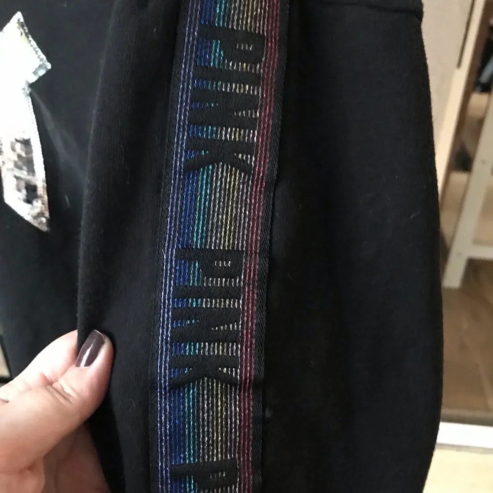 Victoria's Secret PINK Silver or gold sequins Logo Pullover Fleece Sweatshirt - Picture 5 of 8